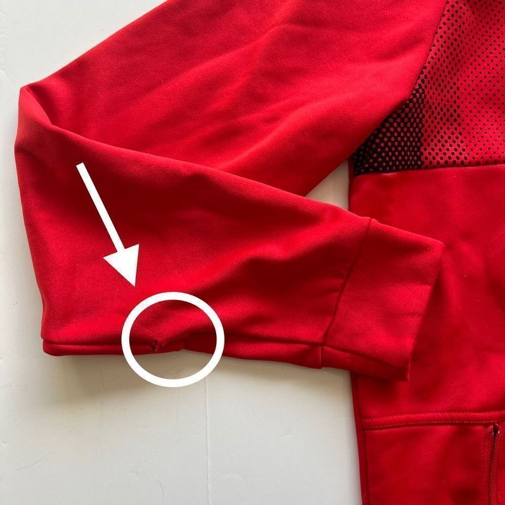 🔥 4/$20 Nike Women's Red Pull-Over Long-Sleeve Hoodie Jacket Size Small - Picture 5 of 7